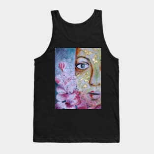 Woman with flower Tank Top